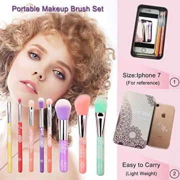 ENERGY Colorful Rainbow Makeup Brushes Set for All Ages