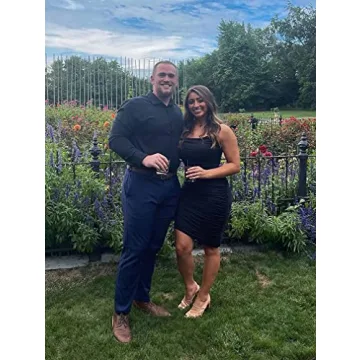 BEAGIMEG Women's Spaghetti Strap Bodycon Midi Dress Black