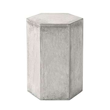 COSIEST Hexagon Concrete Accent Table 14.5"Wx20"H