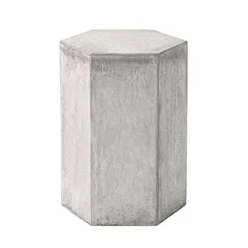 COSIEST Hexagon Concrete Accent Table 14.5"Wx20"H