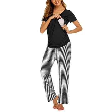 Ekouaer Nursing Pajamas Breastfeeding Pjs Labor and Delivery Sleepwear Postpartum Clothes Maternity ...