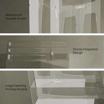 Aquiver Acrylic Bags Storage Organizer - Baggie Bags Drawer Organizer & Plastic Food Storage Bags Holder - Compatible with Gallon, Quart, Sandwich, Snap, Freezer, Slider Bags (Clear)