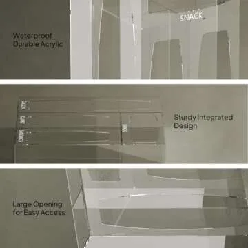 Aquiver Acrylic Bags Storage Organizer - Baggie Bags Drawer Organizer & Plastic Food Storage Bags Holder - Compatible with Gallon, Quart, Sandwich, Snap, Freezer, Slider Bags (Clear)