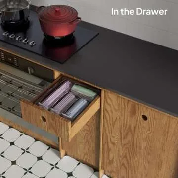 Aquiver Acrylic Bags Storage Organizer - Baggie Bags Drawer Organizer & Plastic Food Storage Bags Holder - Compatible with Gallon, Quart, Sandwich, Snap, Freezer, Slider Bags (Clear)