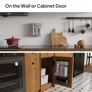 Aquiver Acrylic Bags Storage Organizer - Baggie Bags Drawer Organizer & Plastic Food Storage Bags Holder - Compatible with Gallon, Quart, Sandwich, Snap, Freezer, Slider Bags (Clear)