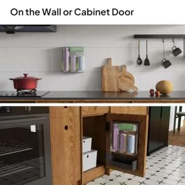 Aquiver Acrylic Bags Storage Organizer - Baggie Bags Drawer Organizer & Plastic Food Storage Bags Holder - Compatible with Gallon, Quart, Sandwich, Snap, Freezer, Slider Bags (Clear)