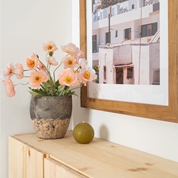 Vibrant Kainonnan Artificial Silk Poppy Flowers Set of 5