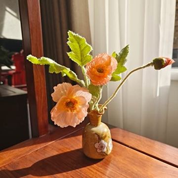 Vibrant Kainonnan Artificial Silk Poppy Flowers Set of 5