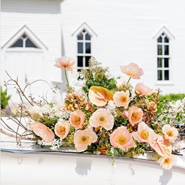 Vibrant Kainonnan Artificial Silk Poppy Flowers Set of 5