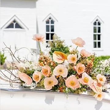 Vibrant Kainonnan Artificial Silk Poppy Flowers Set of 5