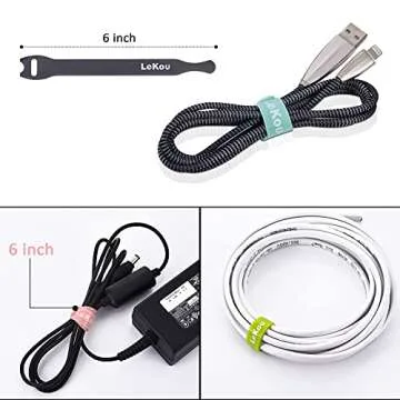 Lekou 60 PCS Cable Ties for Home and Office Organization