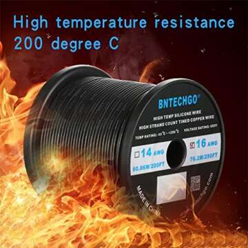 BNTECHGO 16 Gauge Silicone Wire Flexible 16 AWG Stranded Tinned Copper Wire