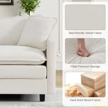 Nolohoo Cloud Couch - Versatile Velvet Sectional Sofa