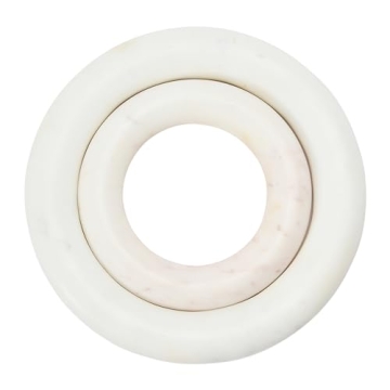 Creative Co-Op White Marble Trivets Set for Stylish Dining