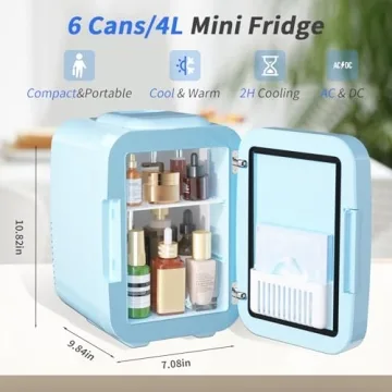 YASHE Mini Skincare Fridge - 4L Cooler & Warmer for Makeup