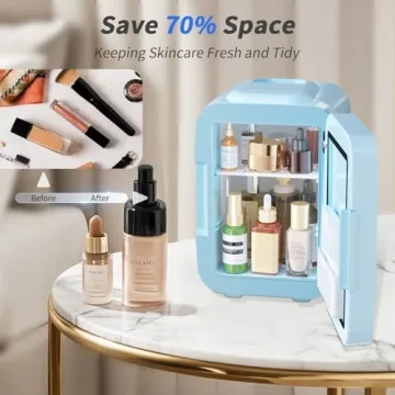 YASHE Mini Skincare Fridge - 4L Cooler & Warmer for Makeup