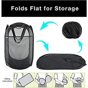Portable Laundry Basket - Durable, Collapsible Hamper for Travel