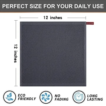 Kitinjoy Cotton Dish Cloths 6 Pack Ultra Absorbent
