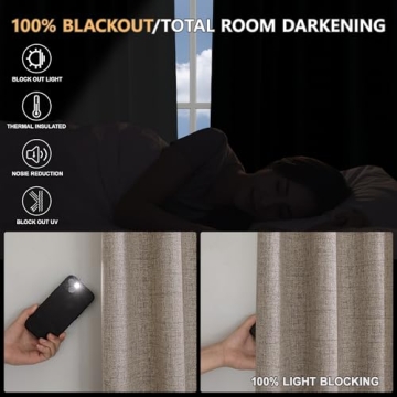 Novecozy 100% Blackout Thermal Curtains for All Rooms