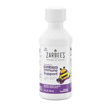 Zarbee's Elderberry Syrup for Kids, Daily Immune Support with Vitamin C & Zinc, Childrens Liquid Sup...