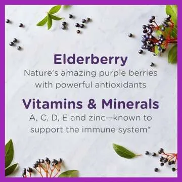 Zarbee's Elderberry Syrup for Kids, Daily Immune Support with Vitamin C & Zinc, Childrens Liquid Supplement, Natural Berry Flavor, 4 fl oz