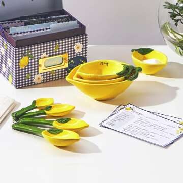 Lemon Ceramic Measuring Spoons Set for Joyful Cooking