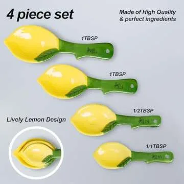 Lemon Ceramic Measuring Spoons Set for Joyful Cooking