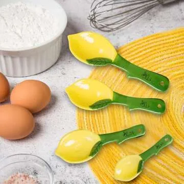Lemon Ceramic Measuring Spoons Set for Joyful Cooking