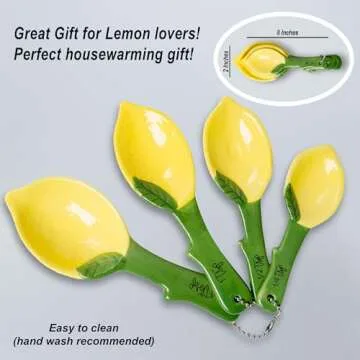 Lemon Ceramic Measuring Spoons Set for Joyful Cooking