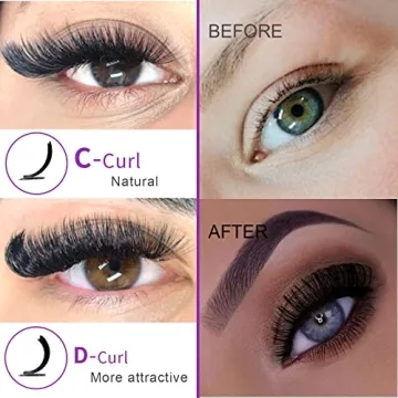 Royaomis D-Curl False Eyelashes for Stunning Looks