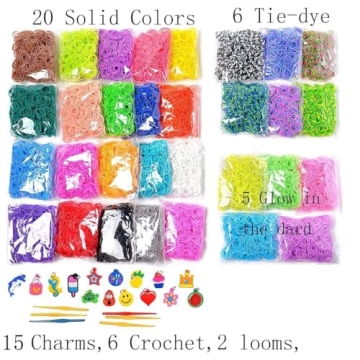 VICOVI 15000 Colorful Rubber Loom Bands for Crafting