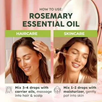 Kukka Rosemary Oil for Hair - 4 Fl Oz - 100% Pure Natural Rosemary Essential Oil - A Great Addition for Shampoo & Scalp Treatments - Made for Hair Care, Skin, Diffusers, Aromatherapy & DIY Soap Making