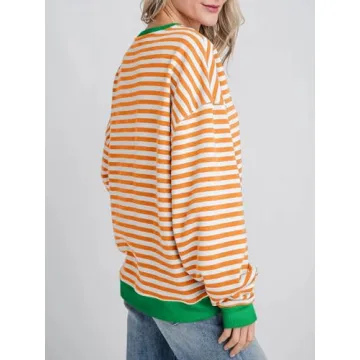 Stylish Fisoew Striped Oversized Sweatshirt for Casual Wear