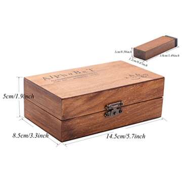 Rubber Stamp Letters Alphabets, Dedoot 70 pcs Alphabet Mini Stamps for Pottery Vintage Wooden Number and Letter Symbol for Clay Crafts, Card Making, Kids Painting