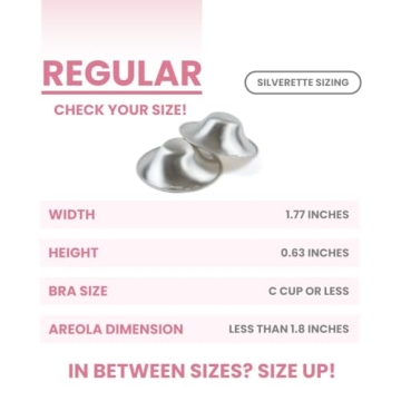 SILVERETTE The Original Silver Nursing Cups, Nipple Covers for Breastfeeding, Regular