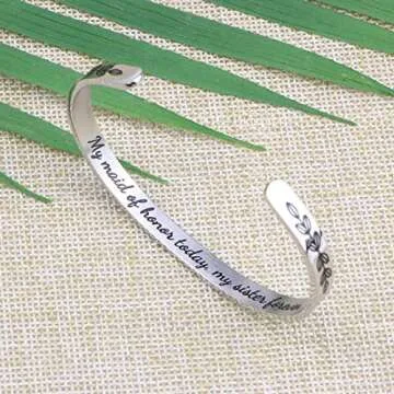 JoycuFF My Maid of Honor Today My Sister Forever Bracelet Wedding Party Gift for Sister