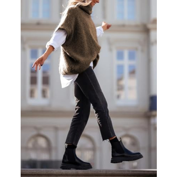 Ynhonra Womens Turtleneck Short Batwing Sleeve Sweater Knitted Oversized Chunky Dolman Tops(Brown-S)