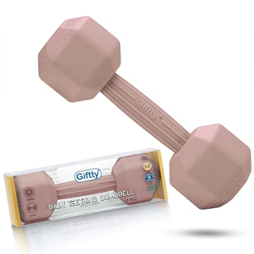 Giftty Baby Dumbbell Silicone Infant Rattle Toy - Safe & Fun