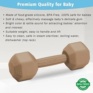 Giftty Baby Dumbbell Silicone Infant Rattle Toy - Safe & Fun