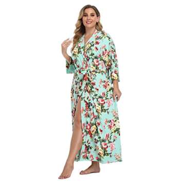 Super Shopping-zone Women's Plus Size Long Floral Kimono Robes Maternity Delivery Sleepwear, 4X