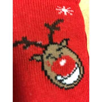 I&S 6 Pairs Christmas Socks, Printed Fun Colorful Festive, Crew Sock Women Fancy Design Soft (Christ...