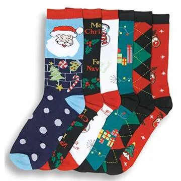 Shop I&S Fun Christmas Socks - 6 Pairs for Everyone
