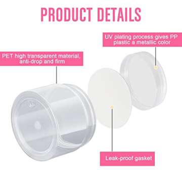 4 Pieces Round Clear Wide-mouth Leak Proof Plastic Container Jars with Lids for Travel Storage Makeup Beauty Products Face Creams Oils Salves Ointments DIY Making or Others (Clear, 4 Ounce)