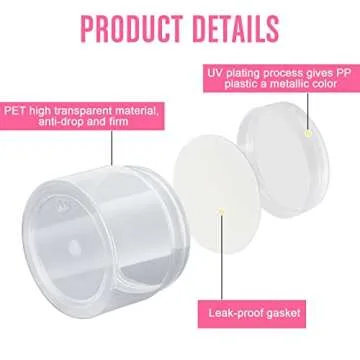 4 Pieces Round Clear Wide-mouth Leak Proof Plastic Container Jars with Lids for Travel Storage Makeup Beauty Products Face Creams Oils Salves Ointments DIY Making or Others (Clear, 4 Ounce)
