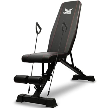 FLYTIGER Adjustable Weight Bench – Foldable Home Gym