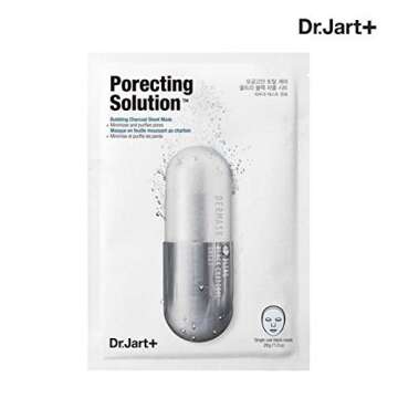 5 sheets of Dr. Jart Dermask Ultra Jet Porecting Solution Bubbling Charcoal Masks (Minimizes and purifies pores)