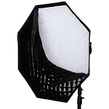 Godox 37" / 95cm Umbrella Octagon Softbox Reflector with Honeycomb Grid and Carrying Bag for Studio Flash Speedlight, Portrait and Product Photography with USB Light