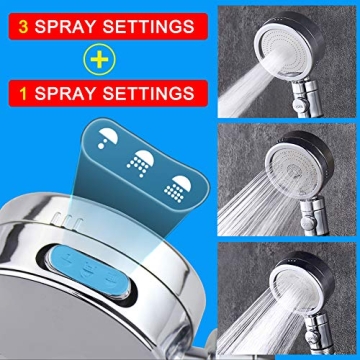 Best Water-Saving Chrome Shower Head with Pause Switch