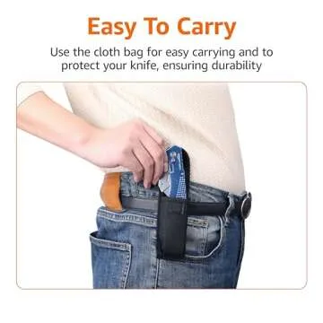 Amazon Basics Folding Utility Knife - Light Blue & Durable