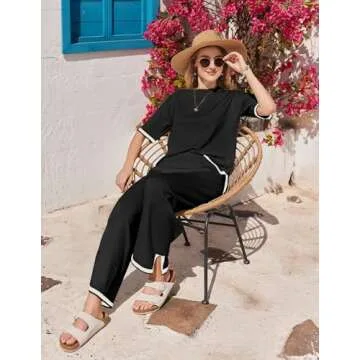 Ekouaer 2 Piece Lounge Set for Women - Travel Ready